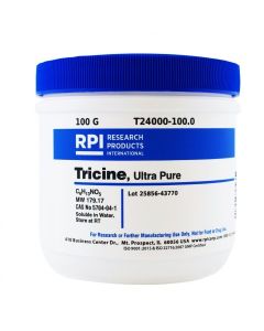 RPI Tricine, Ultra Pure [N-[Tris (Hydroxymethyl) Methyl] Glycine], 100 Grams