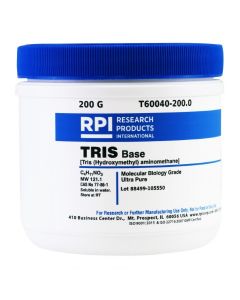 RPI Tris Base Ultra Pure [Tris (Hydroxymethyl) Aminomethane], 200 Grams