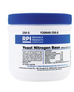 RPI Yeast Nitrogen Base Without Amino Acids, 250 Grams