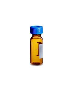 Waters LCGC certified, Amber Glass 12 x 32 mm Screw Neck Vial, with Cap and PTFE Septum, 2 mL Volume, 100/pk