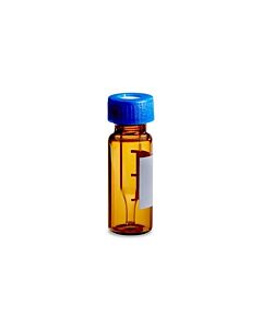 Waters Deactivated Amber Glass 12 x 32 mm Screw Neck Vial, Qsert, with Cap and PTFE/Silicone Septum, 300 µL Volume, 100/pk