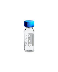 Waters LCMS Certified Clear Glass 12 x 32 mm Screw Neck Vial, with Cap and Preslit PTFE/Silicone Septum, 2 mL Volume, 100/pk