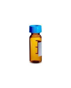 Waters LCMS Certified Amber Glass 12 x 32 mm Screw Neck Vial, with Cap and PTFE/Silicone Septum, 2 mL Volume, 100/pk