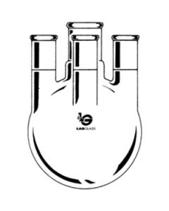 Wilmad Flask, 5000 Ml Capacity, Round Bottom Type, 4 Neck, 45/50 Center Neck Standard Taper Joint