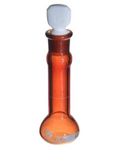 Wilmad Flask,Vol,CL A,HD,WD Mouth,Amber,#13 PTFE STP,10ml