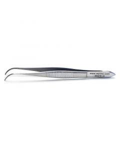World Precision Instruments Iris Forcep, Serr, Full Curve 4" Extra Delicate, 0.5mm Tip Width