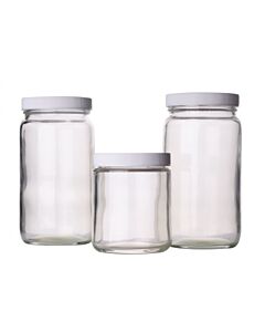 DWK WHEATON® Safety Coated Straight Sided Jar, Clear, Pulp Vinyl Lined, 250 mL