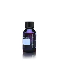 DWK WHEATON® Media / Lab Bottle, Rubber Lined Phenolic Cap, Amber, 125 mL