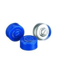 DWK WHEATON® Unlined Aluminum Seal, 13mm, Blue, Center Disc Tear-Out
