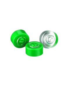 DWK WHEATON® Unlined Aluminum Seal, 13mm, Green, Center Disc Tear-Out