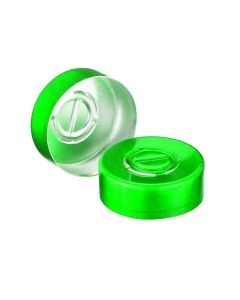 DWK Wheaton Unlined Aluminum Seal, 20mm, Green, Center Disc Tear-Out