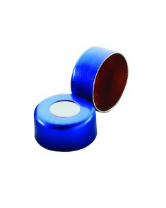 DWK WHEATON® Lined Aluminum Seal, PTFE / Silicone, Open Top, Blue, 11 mm