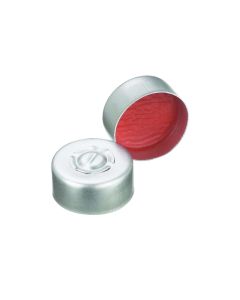 DWK WHEATON® Lined Aluminum Seal, PTFE / Red Rubber, Center Disc Tear-Out, Natural, 13 mm