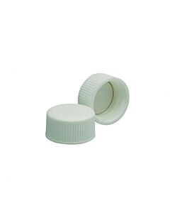 DWK WHEATON® White Polypropylene Screw Cap, PTFE-Faced Foamed Polyethylene Liner, 18-400