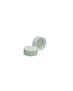 DWK WHEATON® White Polypropylene Screw Cap, PTFE-Faced Foamed Polyethylene Liner, 20-400