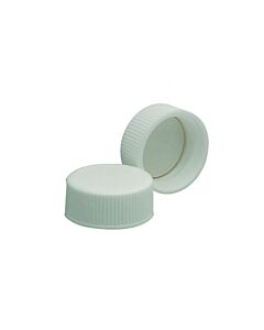 DWK WHEATON® White Polypropylene Screw Cap, PTFE-Faced Foamed Polyethylene Liner, 22-400