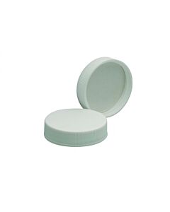 DWK WHEATON® White Polypropylene Screw Cap, PTFE-Faced Foamed Polyethylene Liner, 38-400
