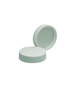 DWK WHEATON® White Polypropylene Screw Cap, PTFE-Faced Foamed Polyethylene Liner, 43-400