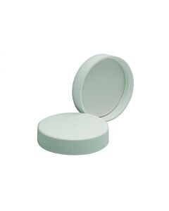 DWK WHEATON® White Polypropylene Screw Cap, PTFE-Faced Foamed Polyethylene Liner, 45-400