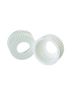 DWK WHEATON® Lab 45™ Accessory, Replacement Cap, White Polypropylene Cap With Open Top