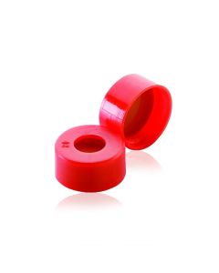DWK WHEATON® 11mm Snap Caps, With Red PTFE / Silicone / Red PTFE Septa, Red Cap