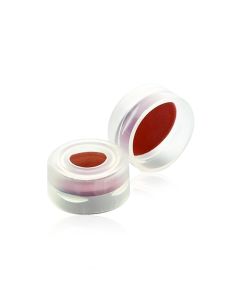 DWK WHEATON® 11mm Snap Caps, With Red PTFE / Silicone / Red PTFE Septa, Natural Cap With Star Slit