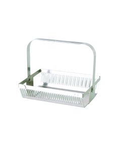 DWK WHEATON® 16-40 Slide Unit Staining Dish, 30-Slide Rack Stainless Steel and Hinged Handle