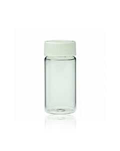 DWK WHEATON® Liquid Scintillation Vials, Urea Caps Attached to Vials, Glass, Metal Foil / Pulp, 22-400, 20 mL