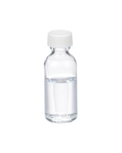 DWK WHEATON® Boston Round Bottle, 1oz, clear, white Polypropylene, PTFE faced foamed Polyethylene, case of 48