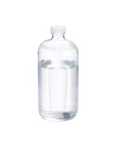 DWK WHEATON® Boston Round Bottle, 32oz, clear, white Polypropylene, PTFE faced foamed Polyethylene, case of 12