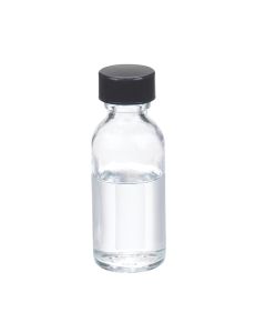 DWK WHEATON® Boston Round Bottle, 1oz, Clear, black Phenolic, PE cone, case of 48