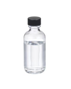DWK WHEATON® Boston Round Bottle, 2oz, clear, black Phenolic, PE cone, case of 24