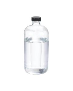 DWK WHEATON® Boston Round Bottle, 32oz, clear, black Phenolic, rubber, case of 12