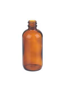 DWK WHEATON® Boston Round Bottle, 4oz, amber, without cap, no liner, case of 160