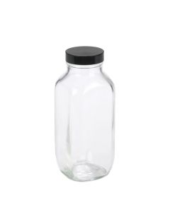 DWK WHEATON® French Square Bottle, 16 oz, Rubber Lined, Case of 24