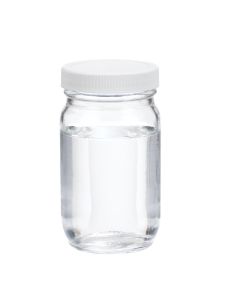 DWK WHEATON® Standard Clear Wide Mouth bottle, 8oz, White Polypropylene, Poly-Vinyl