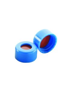 DWK WHEATON® 9 mm ABC Screw Cap, With White PTFE / Red Silicone Liners, Blue PP