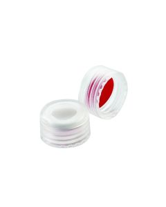 DWK WHEATON® 9 mm ABC Screw Cap, With Red PTFE / White Silicone Liners With Slit, Natural PP