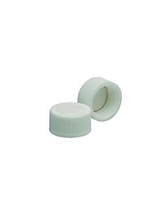 DWK WHEATON® White Polypropylene Screw Cap, 13-425, Bonded PTFE Silicone, Case of 1,000