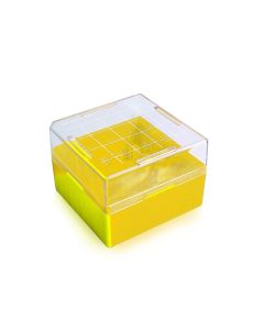 DWK WHEATON® KEEPIT® Freezer Boxes, KeepIT®-25 For External Thread Vials, Yellow