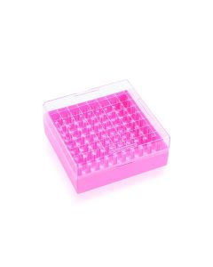 DWK WHEATON® KEEPIT® Freezer Boxes, Low Profile KeepIT®-81 For External Thread Vials, Pink
