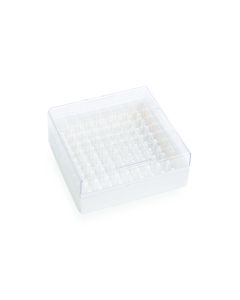DWK WHEATON® KEEPIT® Freezer Boxes, Low Profile KeepIT®-81 For External Thread Vials, White