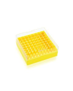 DWK WHEATON® KEEPIT® Freezer Boxes, Low Profile KeepIT®-81 For External Thread Vials, Yellow