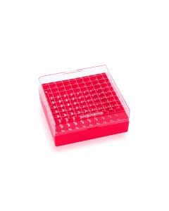 DWK WHEATON® KEEPIT® Freezer Boxes, Low Profile KeepIT®-100 For Internal Thread Vials, Red