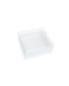DWK WHEATON® KEEPIT® Freezer Boxes, Low Profile KeepIT®-100 For Internal Thread Vials, White