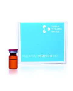 DWK WHEATON® COMPLETEPAK Kit, 2mL Amber Sterile Vial (278), 13mm Ultra Pure Sterile Serum Stopper (285), Sterile Blue Seal (285)