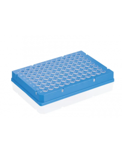 Brandtech Pcr Plate 96-Well, Rigid Frame, Pc/Pp, Blue, Full Skirted, Low Profile, Wells Transparent