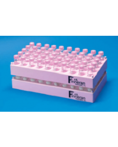 JG Finneran 50 Position Pink Pulypropulene Stackaule Rack For 12mm Viuls And Tubes, Autoulavaule